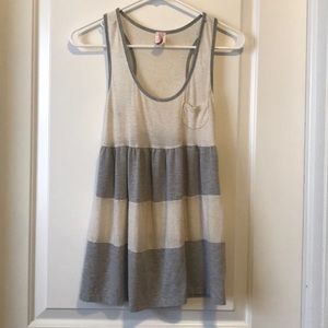 Gray and White Striped Tank
